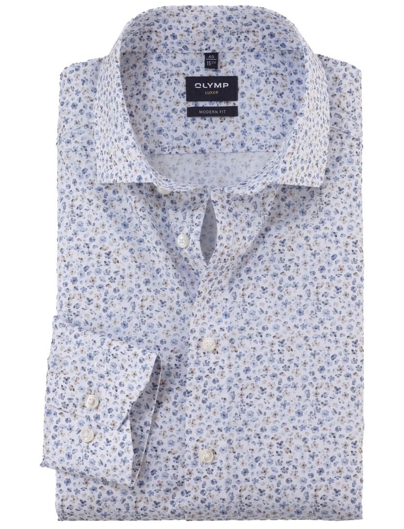 overhemd mouwlengte 7 Olymp Luxor Modern Fit wit strijkvrij