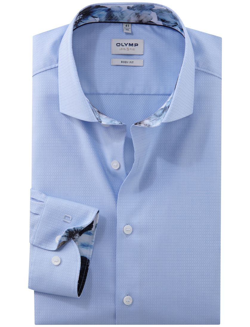 lichtblauw Olymp Level Five overhemd mouwlengte-7