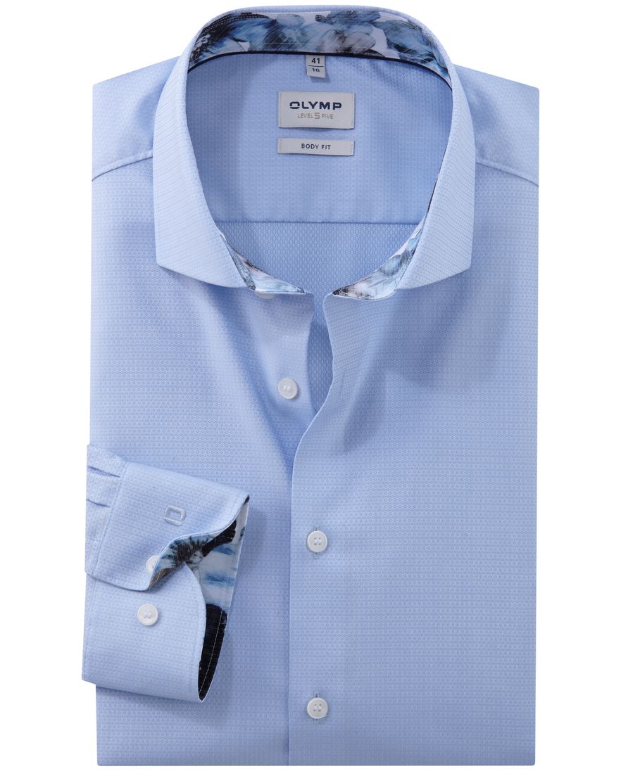 Olymp Level Five overhemd mouwlengte-7 lichtblauw