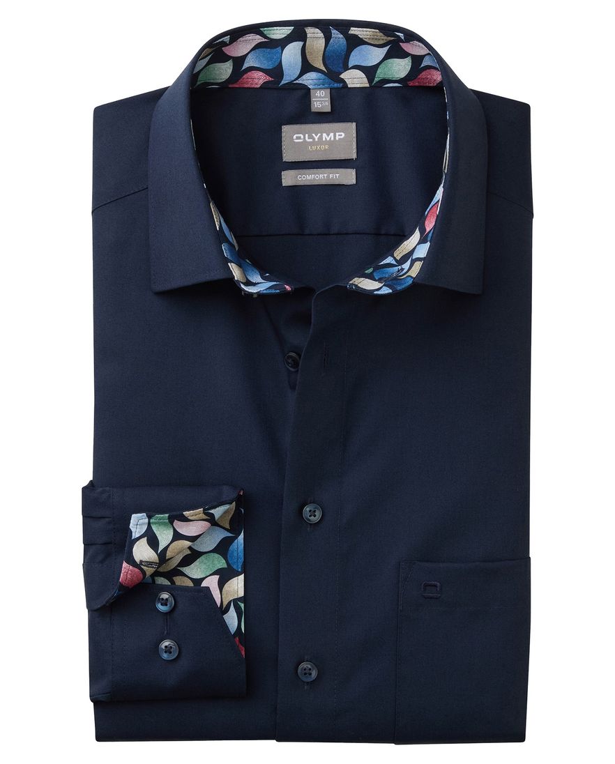 Olymp Luxor overhemd donkerblauw Comfort Fit