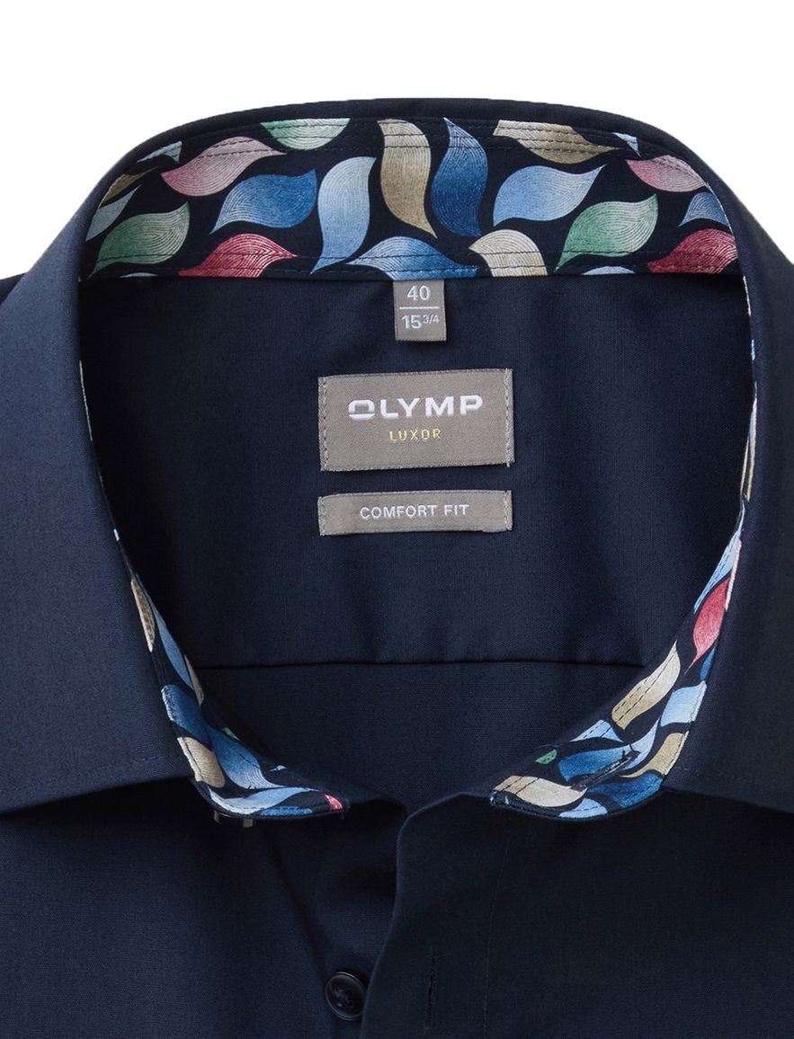 Olymp overhemd navy Comfort Fit Climate Control