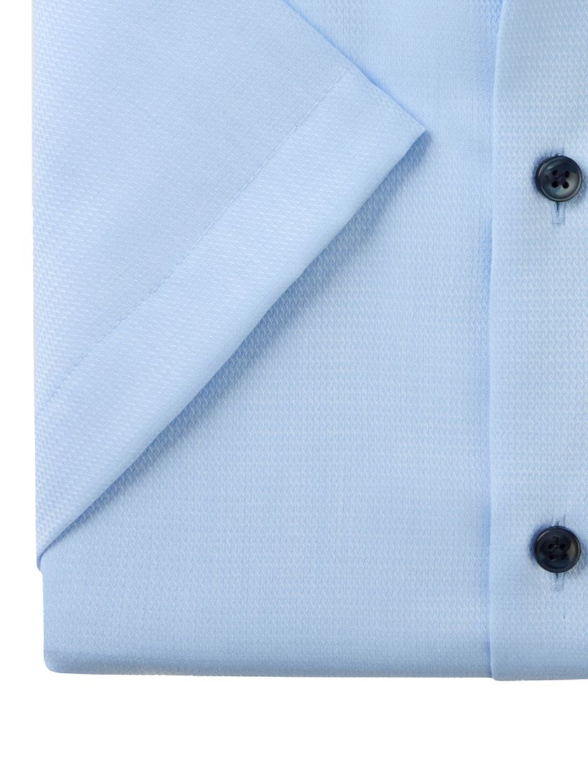 overhemd Olymp Modern Fit korte mouw lichtblauw katoen