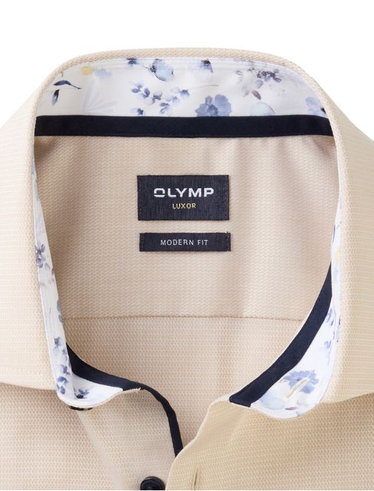 overhemd korte mouw beige Olymp Luxor Comfort Fit
