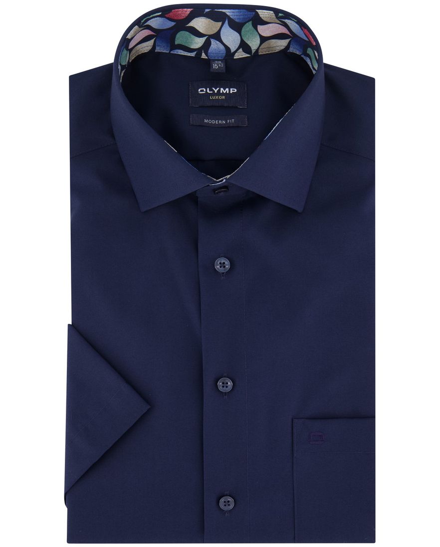 Olymp overhemd donkerblauw katoen