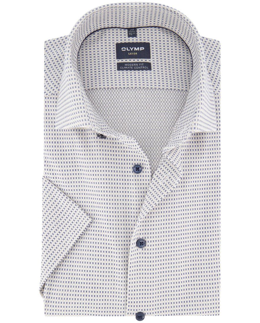 Olymp Modern Fit overhemd normale fit beige print