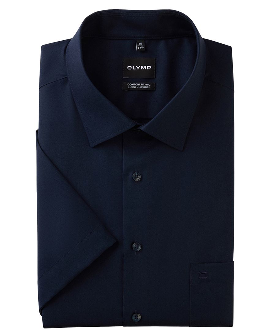 Olymp Comfort Fit - Big overhemd korte mouw donkerblauw