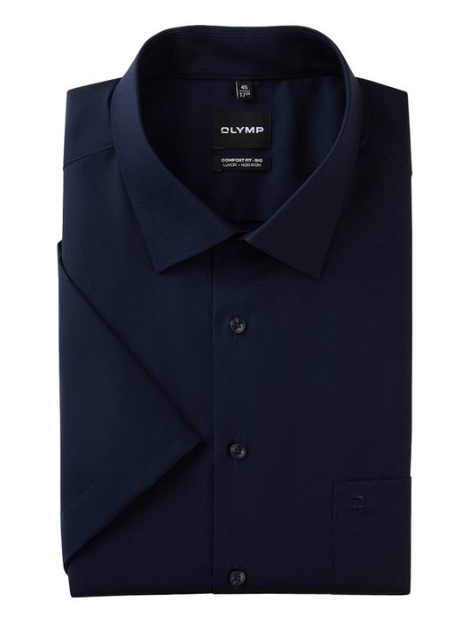 overhemd korte mouw donkerblauw Olymp