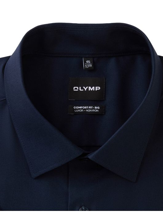 overhemd korte mouw donkerblauw Olymp