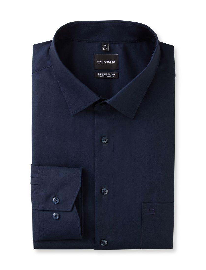 donkerblauw Olymp Big&Tall overhemd Comfort Fit