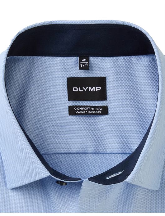 Olymp overhemd blauw korte mouw