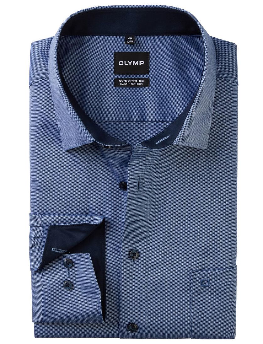 blauw Olymp Big&Tall overhemd