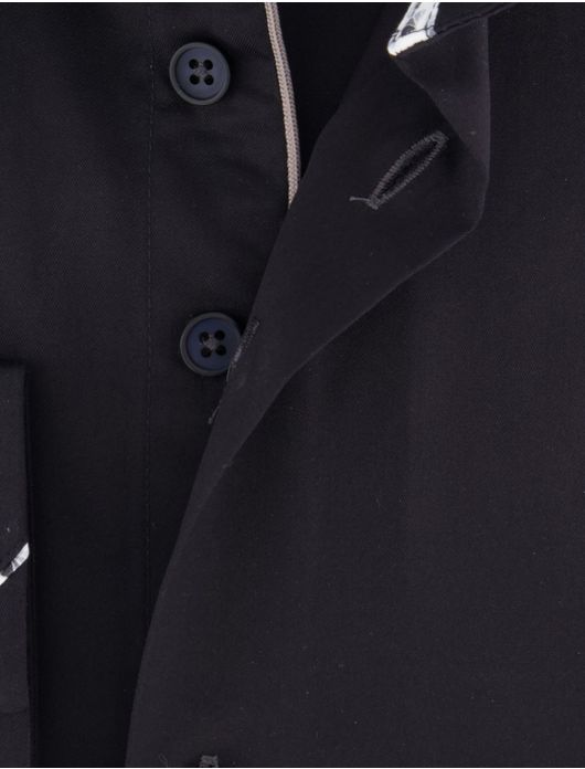 R2 overhemd zwart effen katoen