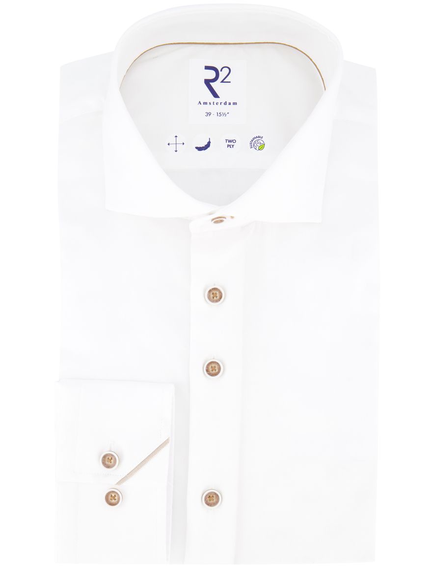 R2 overhemd wit katoen lange mouw