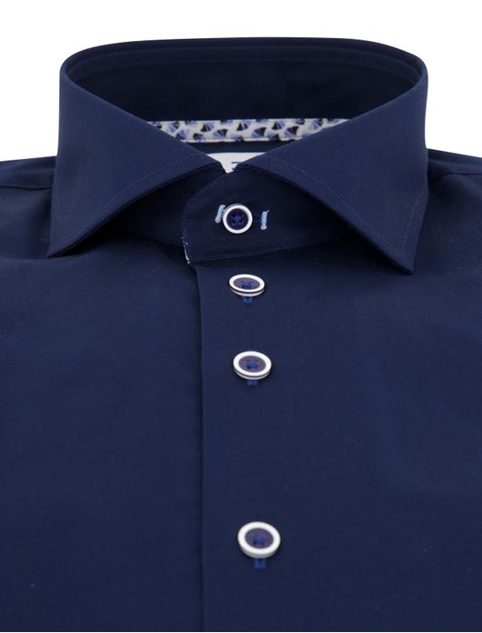 R2 overhemd navy ml7 effen