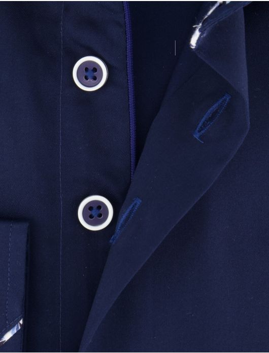 R2 overhemd navy ml7 effen