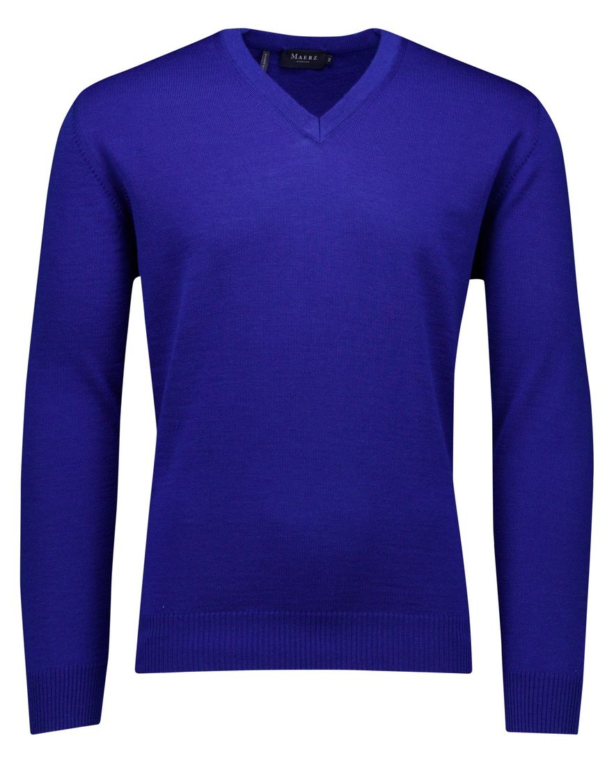 Maerz trui blauw v-hals