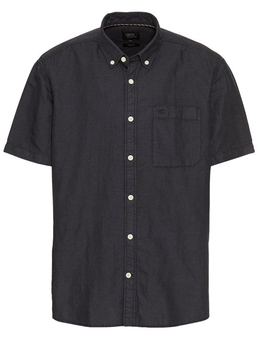 Camel Active overhemd korte mouw donkerblauw effen