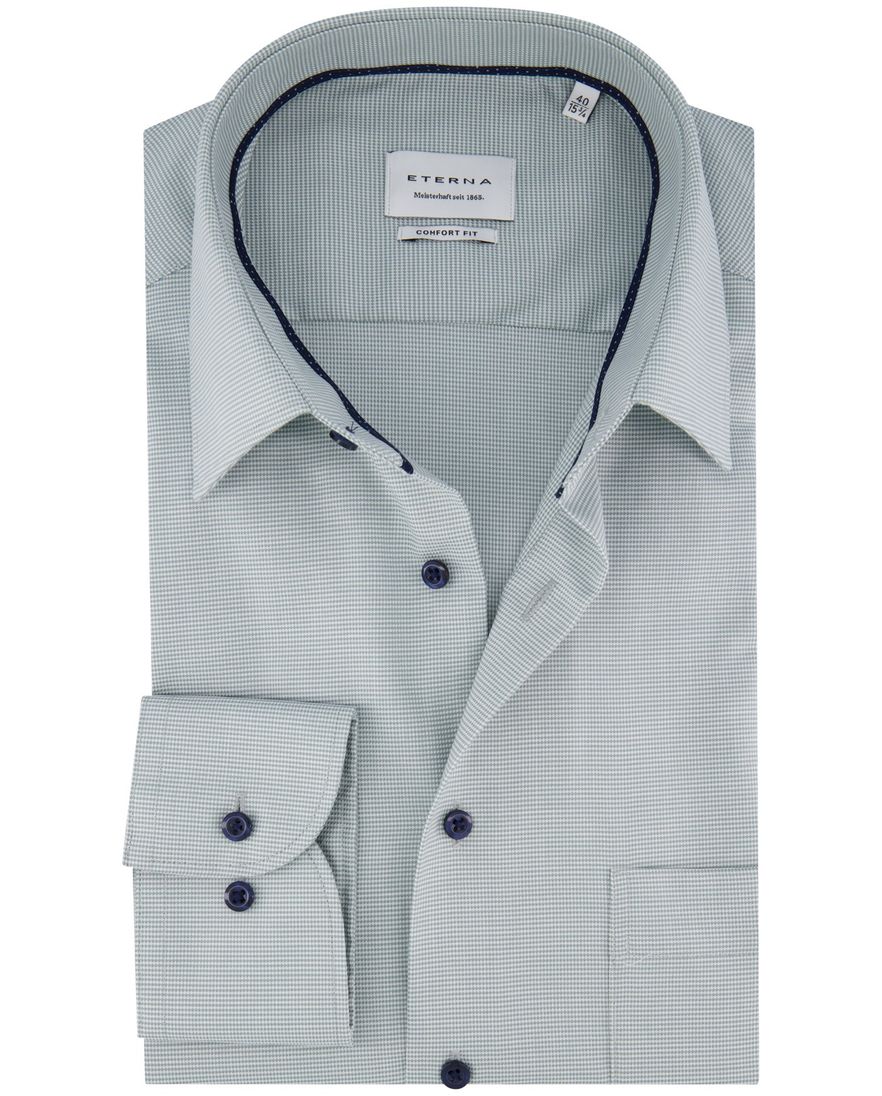 Eterna overhemd groen lange mouw comfort fit