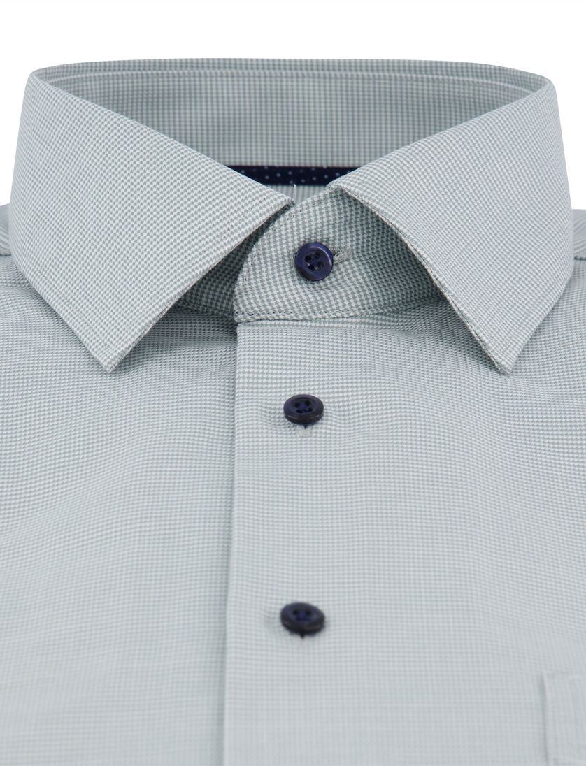 Eterna overhemd groen lange mouw met borstzak