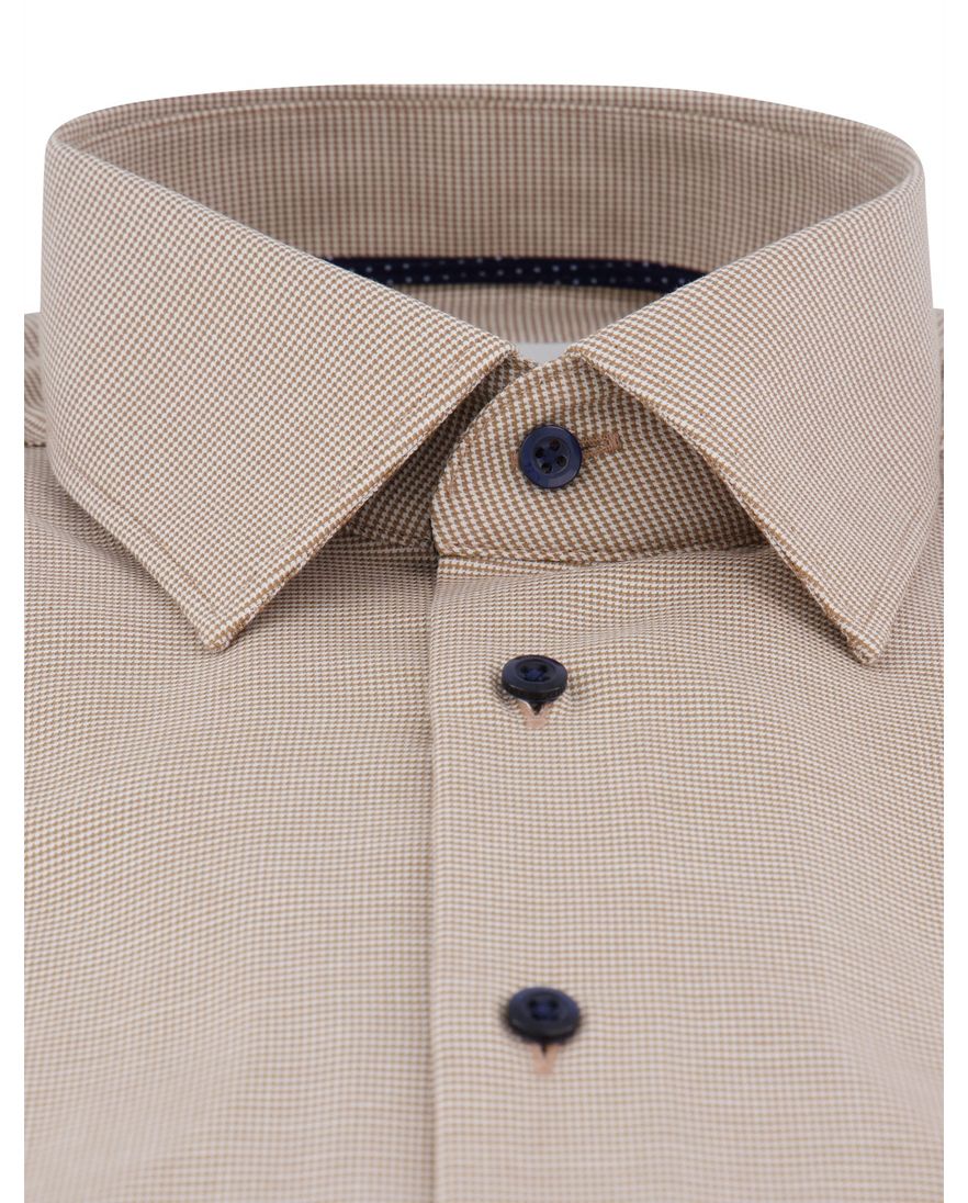 Eterna overhemd beige lange mouw modern fit