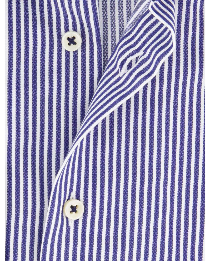 Eterna overhemd gestreept blauw wijde fit