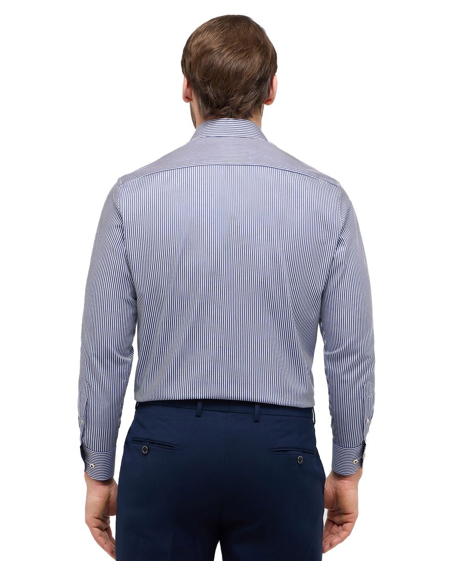 Eterna overhemd gestreept blauw wijde fit