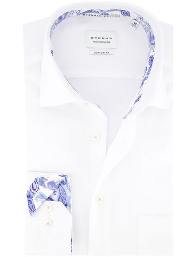Eterna Eterna overhemd wit comfort fit lange mouw effen