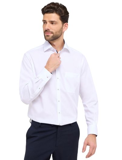 Eterna Eterna overhemd effen wit mouwlengte 7 comfort fit
