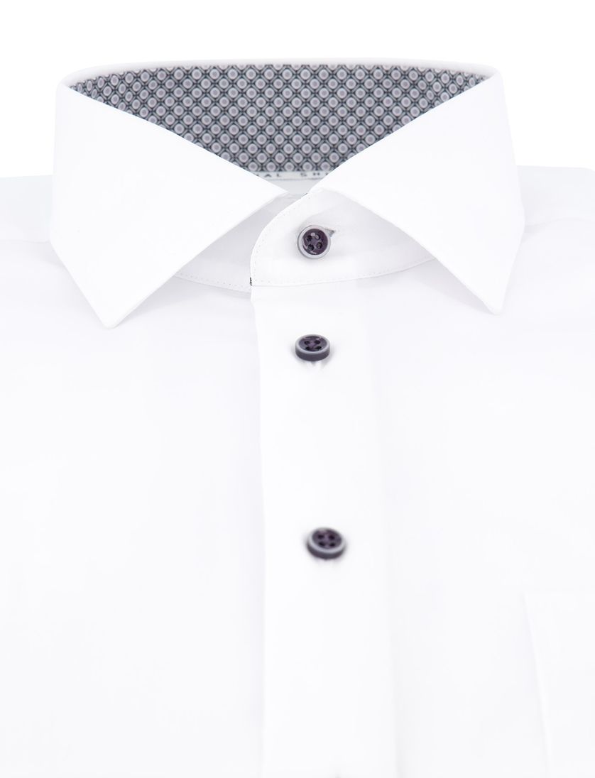 Eterna overhemd wit strijkvrij mouwlengte 7 borstzak