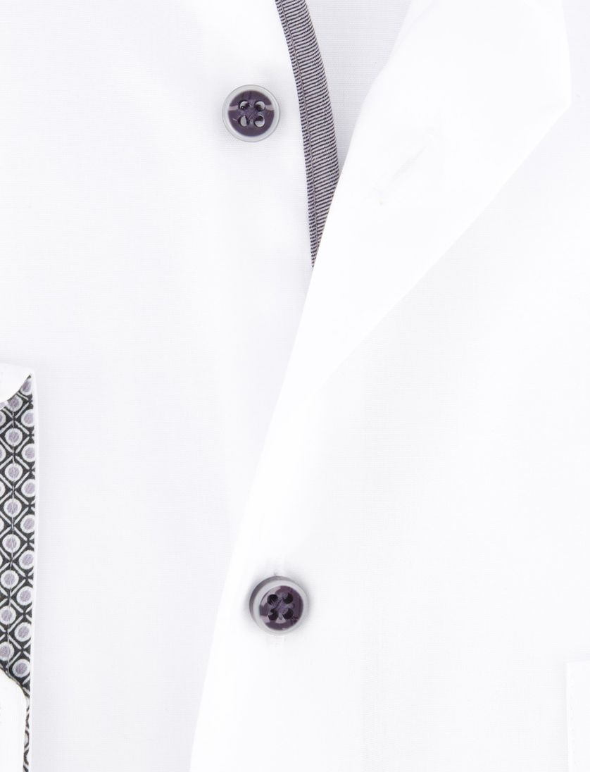 Eterna overhemd wit strijkvrij mouwlengte 7 borstzak