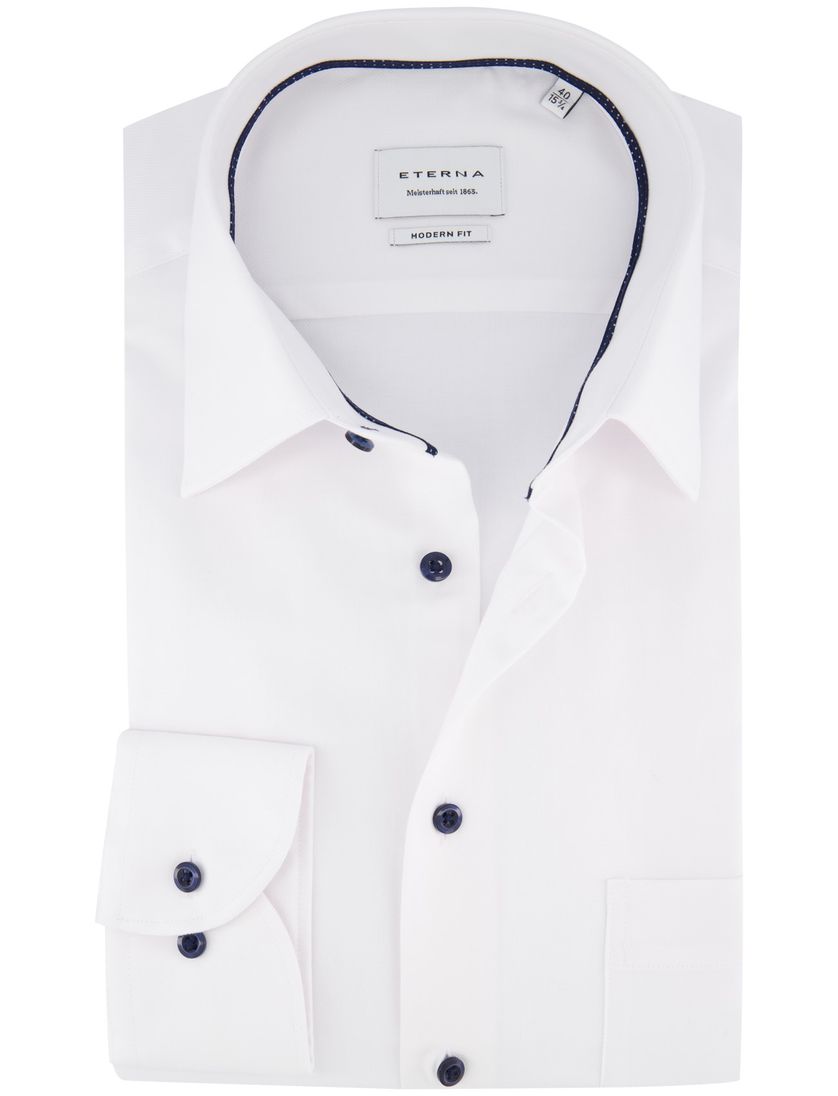 Eterna overhemd modern fit ml 7 wit borstzak
