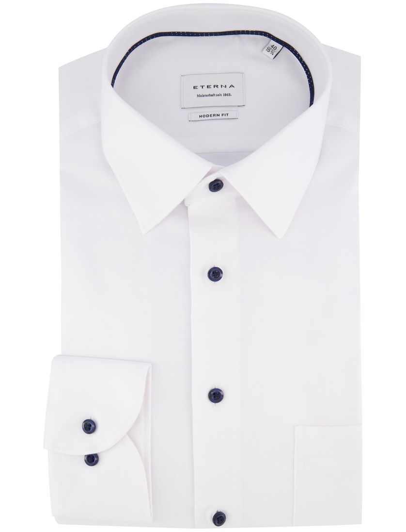 Eterna overhemd modern fit ml 7 wit borstzak