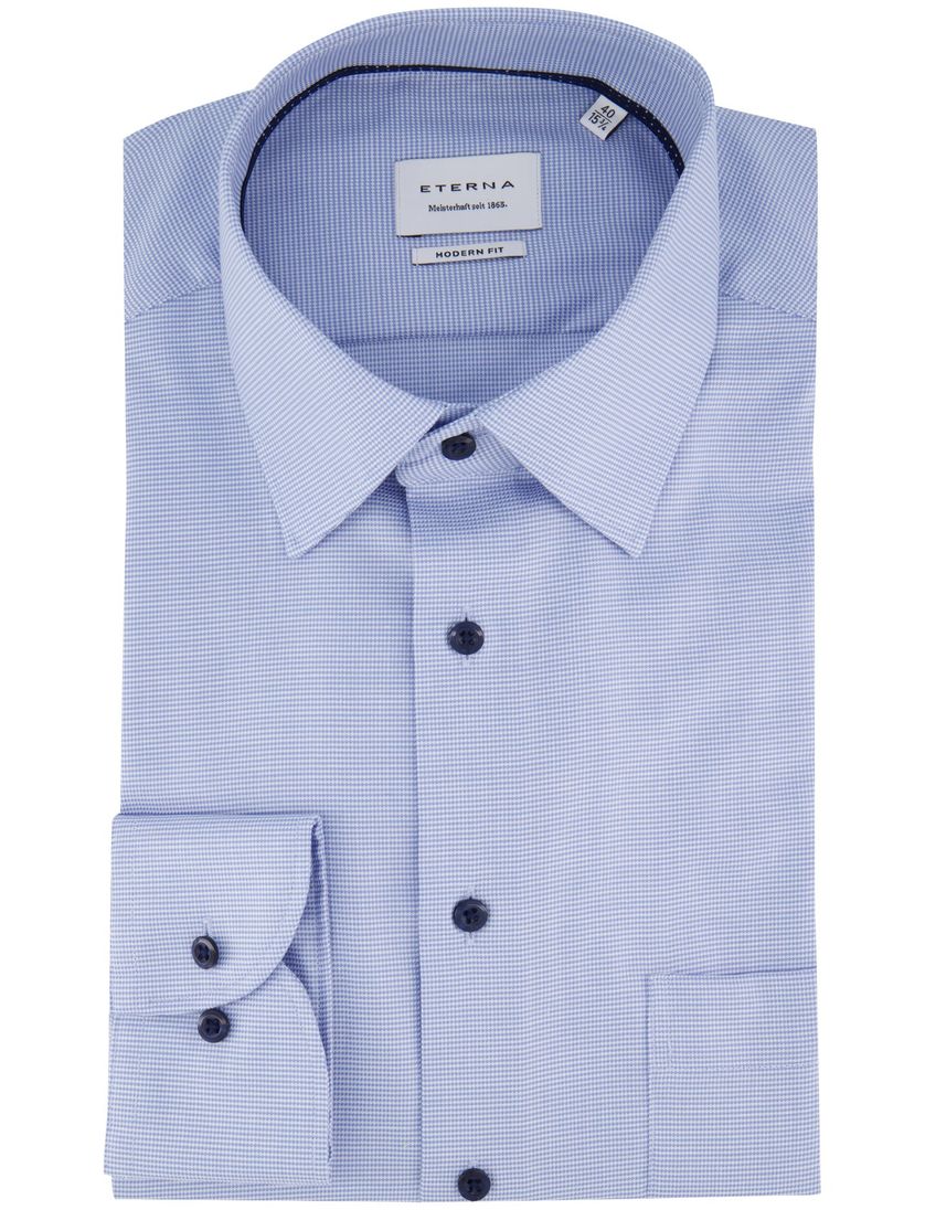 Eterna mouwlengte 7 overhemd blauw geprint modern fit