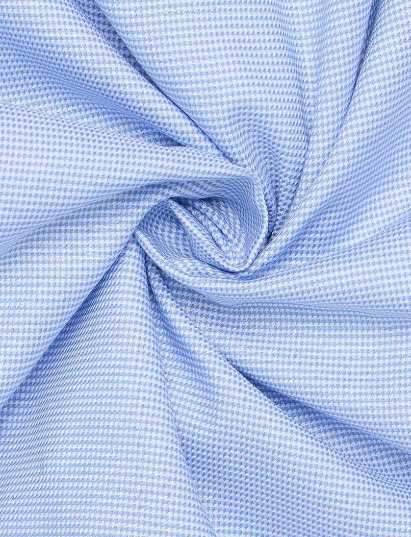 Eterna overhemd blauw geprint wijde fit katoen strijkvrij