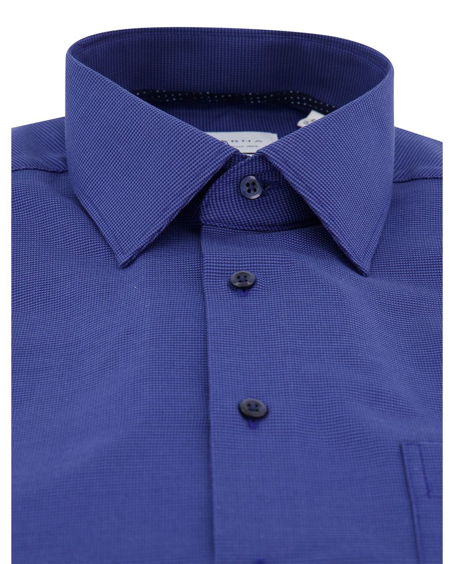 Eterna Comfort Fit overhemd blauw semi-wide collar