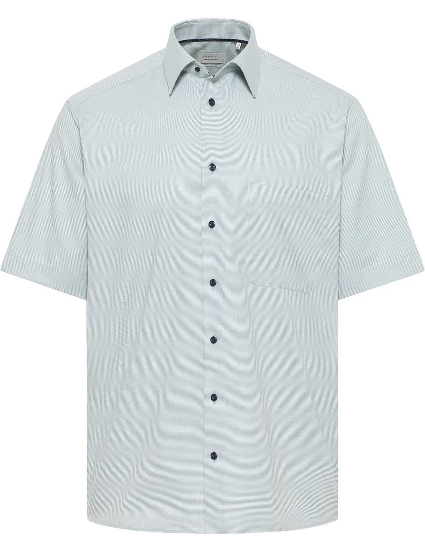 Eterna overhemd groen geprint wijde fit strijkvrij