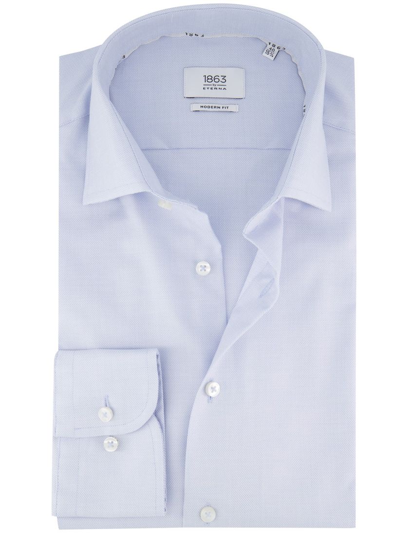 katoenen Eterna overhemd lichtblauw effen normale fit