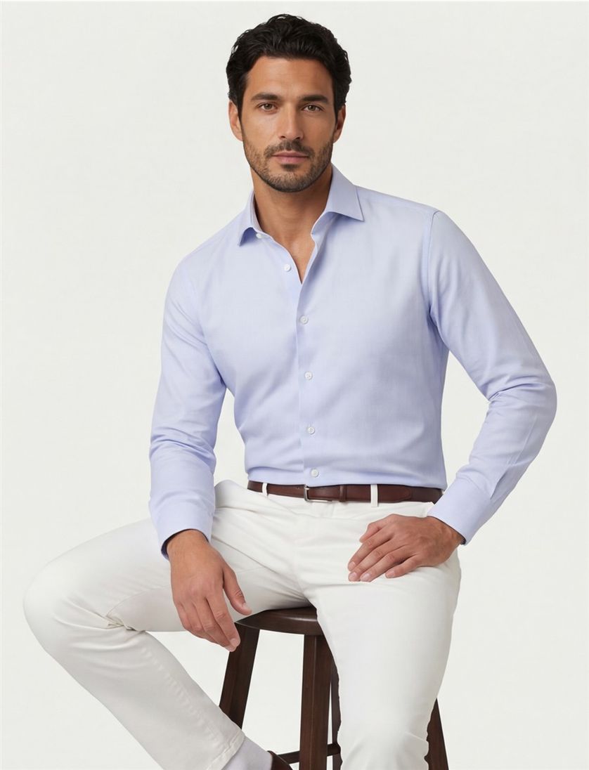 katoenen Eterna overhemd lichtblauw effen normale fit