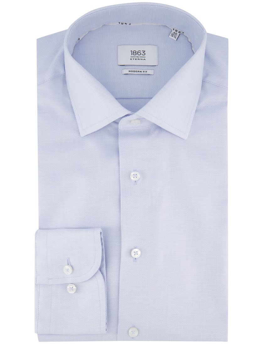 katoenen Eterna overhemd lichtblauw effen normale fit