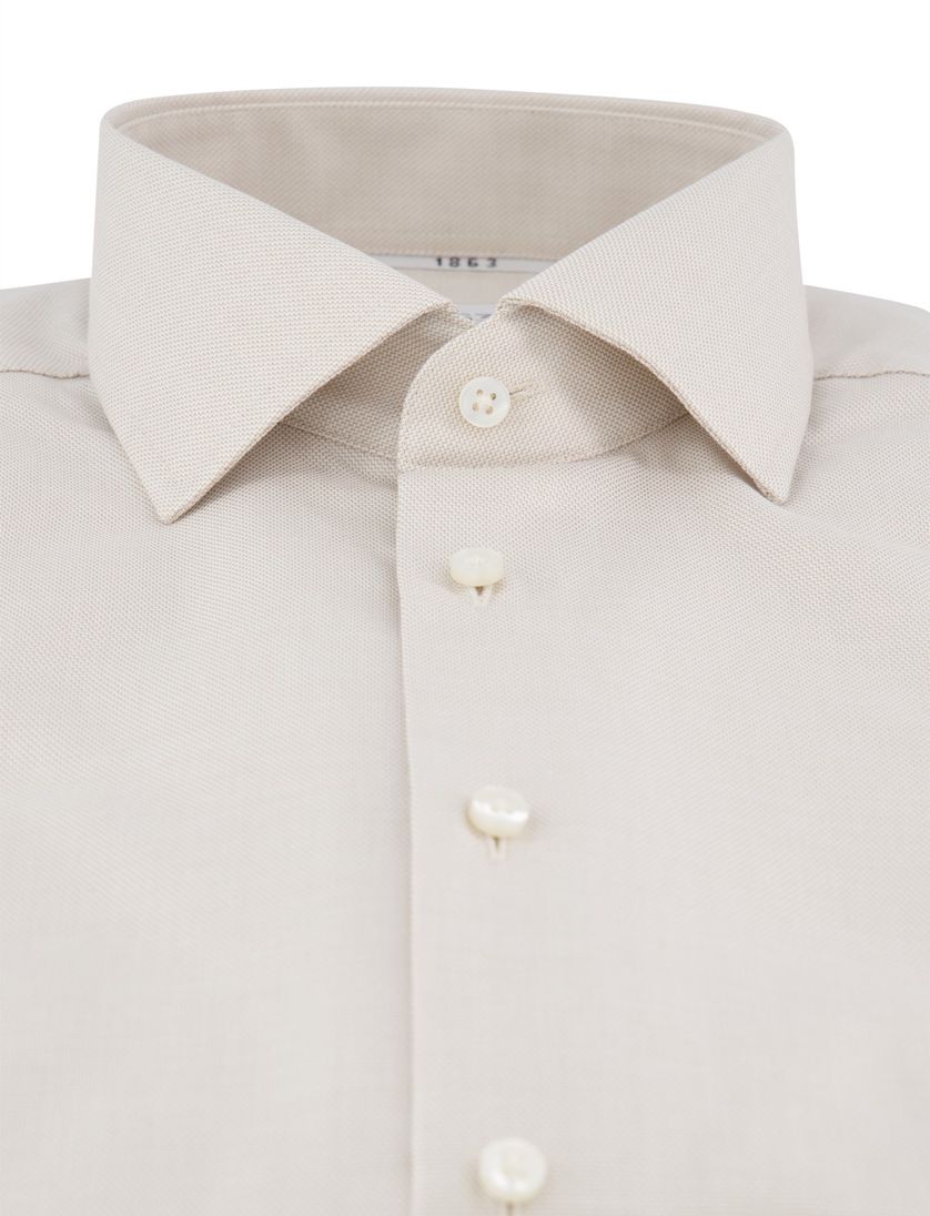 Eterna overhemd beige modern fit semi-wide collar