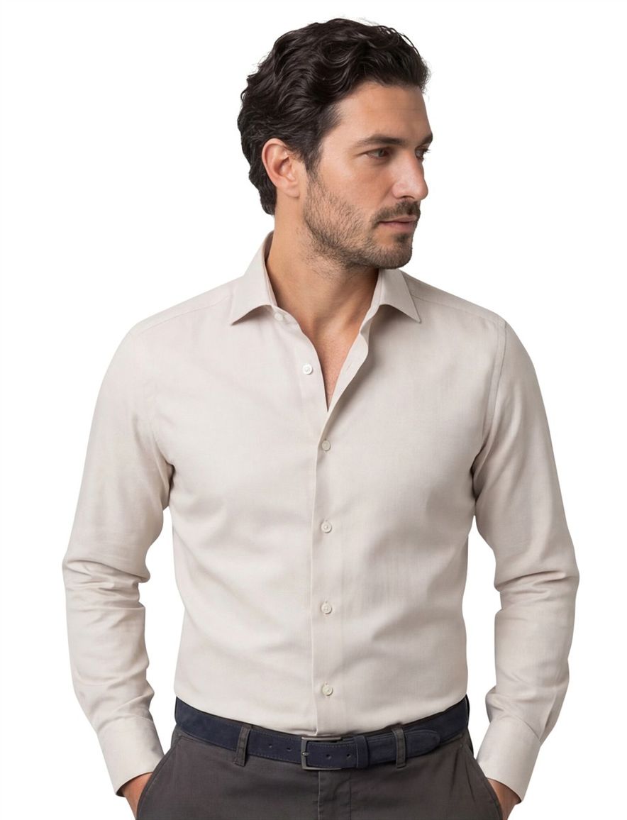 Eterna overhemd beige modern fit lange mouw