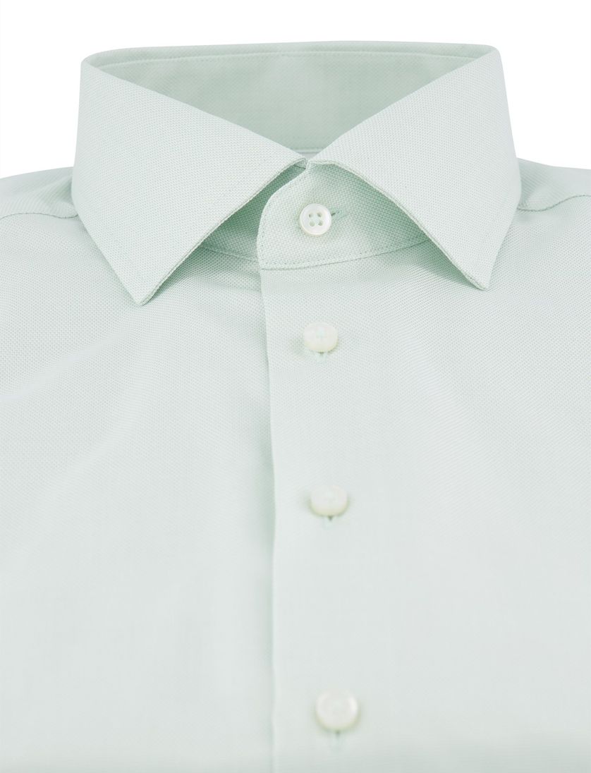 Eterna overhemd effen groen katoen normale fit