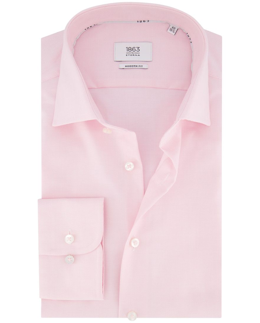 Eterna Modern Fit overhemd lange mouw roze