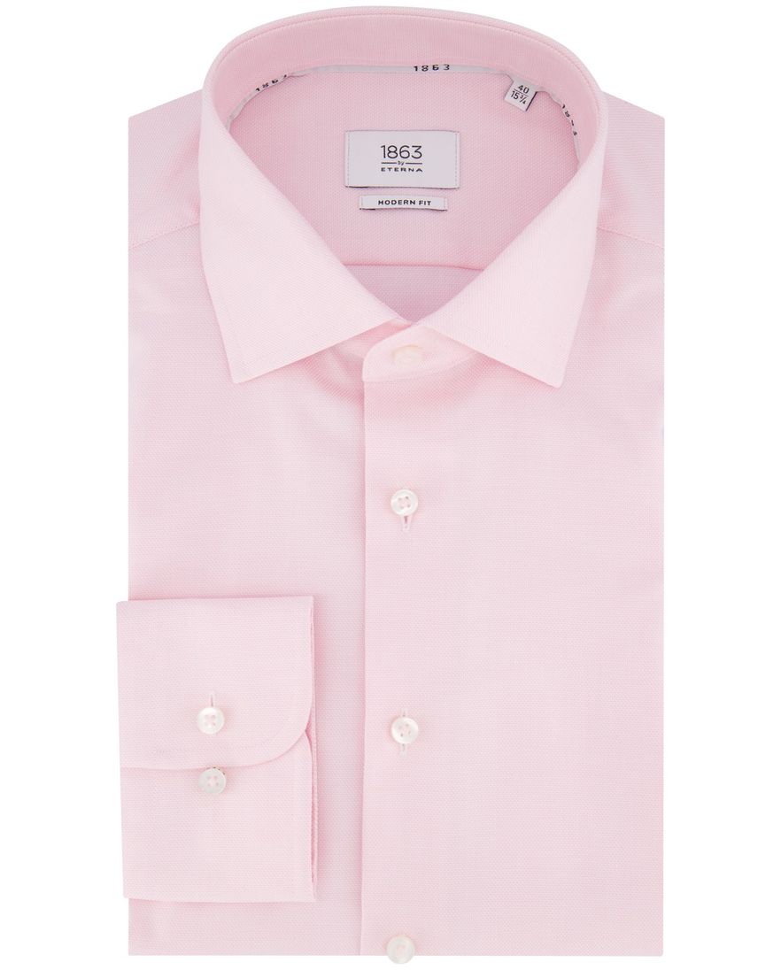 Eterna Modern Fit overhemd lange mouw roze