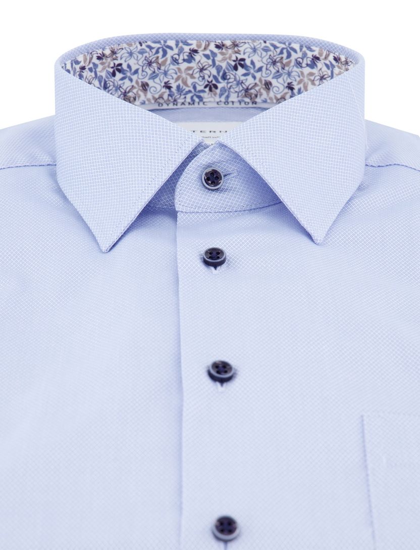 katoenen Eterna overhemd lichtblauw geprint wijde fit