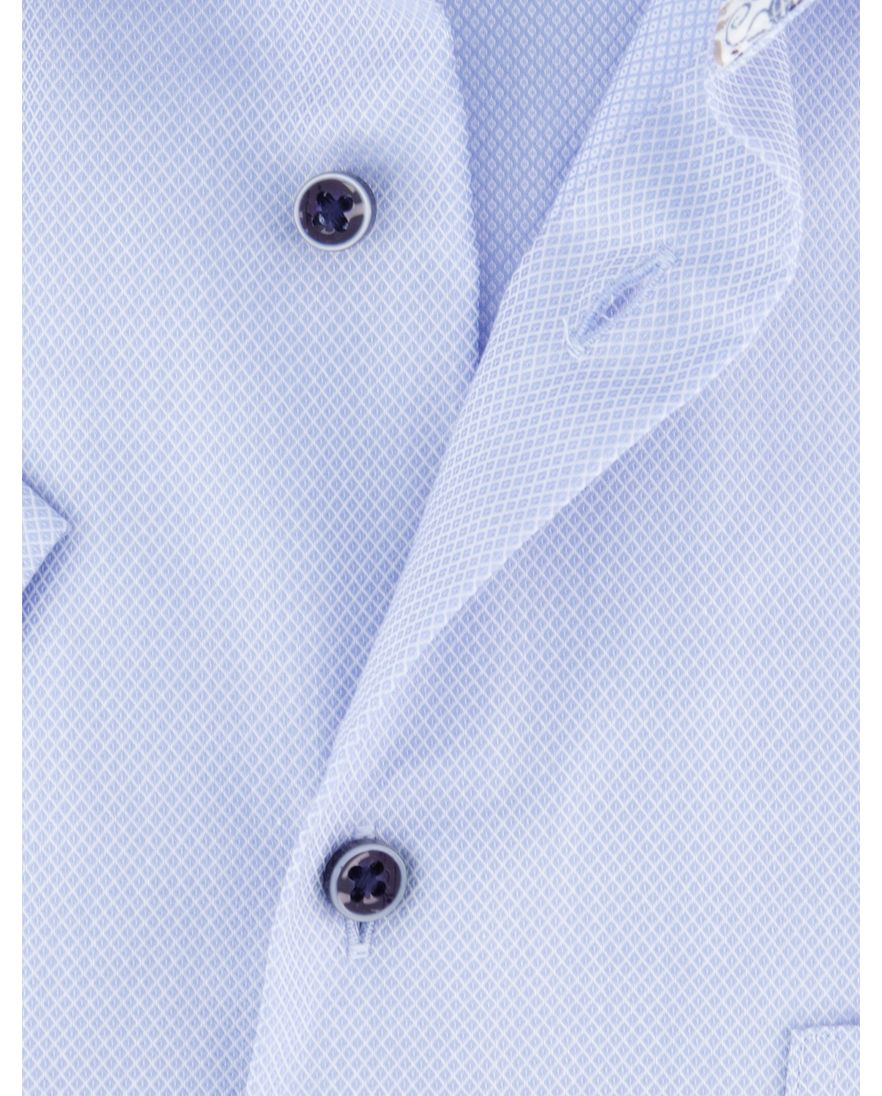 Eterna overhemd lichtblauw geprint wijde fit katoen