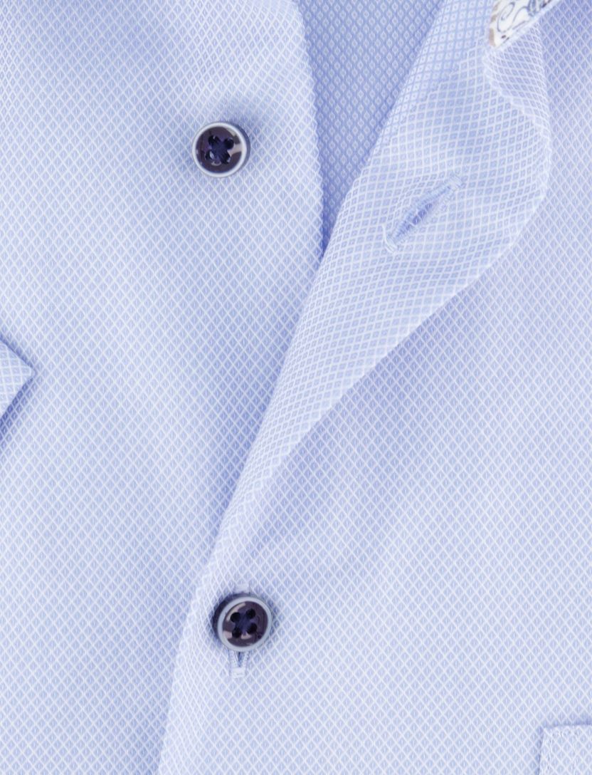 katoenen Eterna overhemd lichtblauw geprint wijde fit