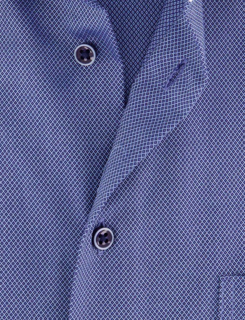 katoenen Eterna overhemd wijde fit blauw print