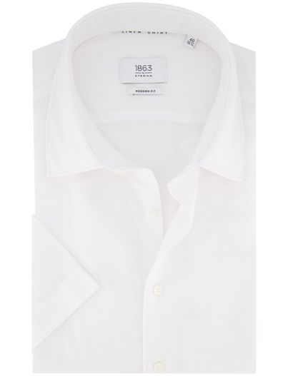 Eterna Eterna overhemd wit modern fit korte mouw effen