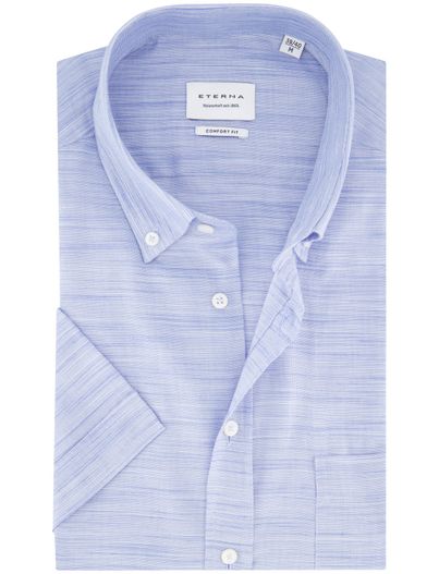 Eterna Eterna overhemd lichtblauw comfort fit gemêleerd borstzak